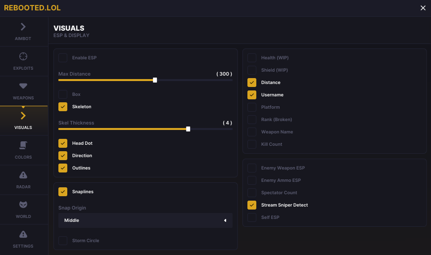 Fortnite External — Visuals